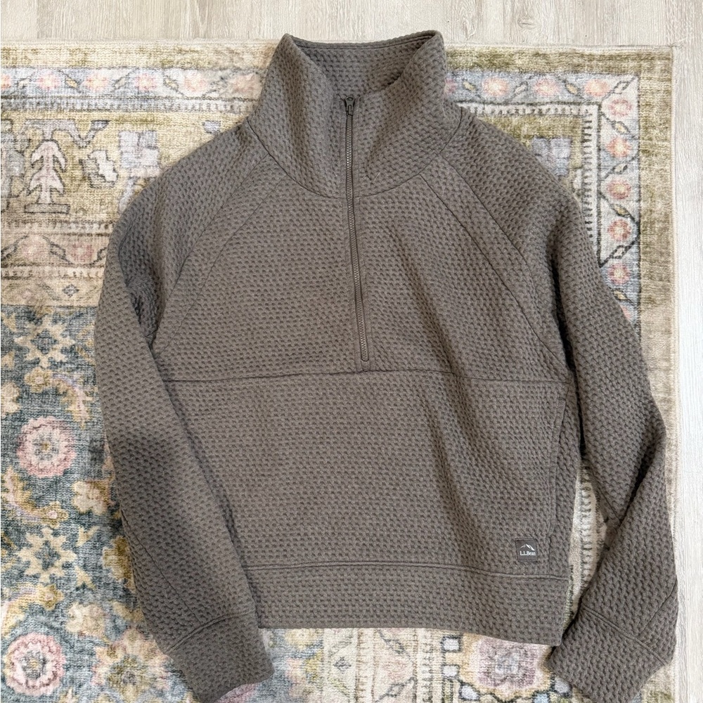 SOLD - L.L Bean Green Quarter-Zip Sweater